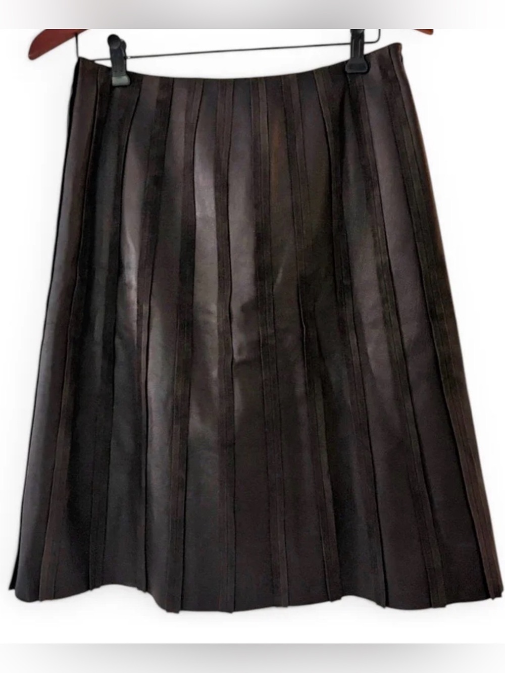 Carslisle Paneled Suede / Leather Brown Skirt, sz. 6